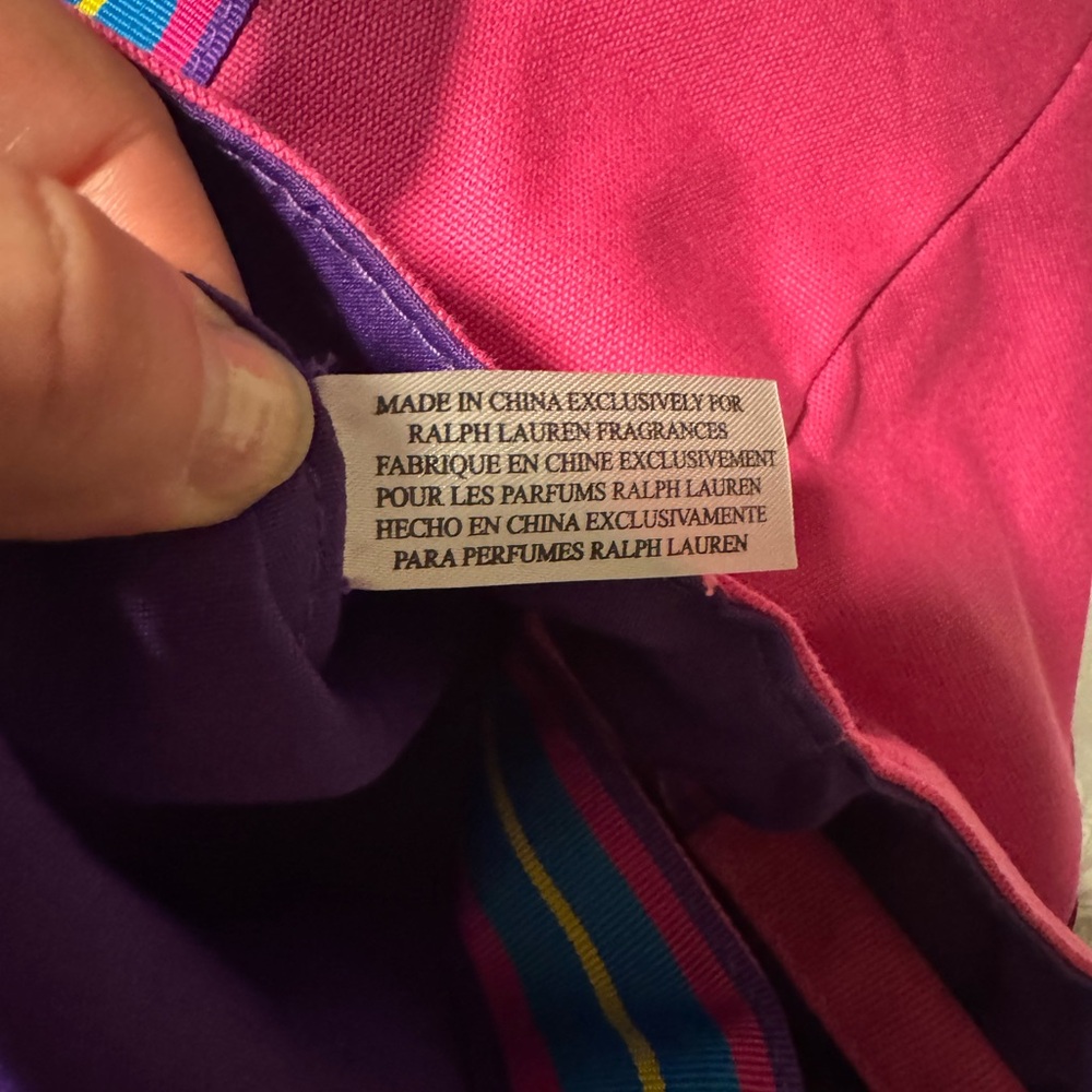 Pink Tote Bag with Green Polo Logo - Picture 2 of 6